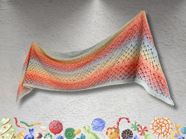 Halbrundtuch Süßes Gitter - Strickset